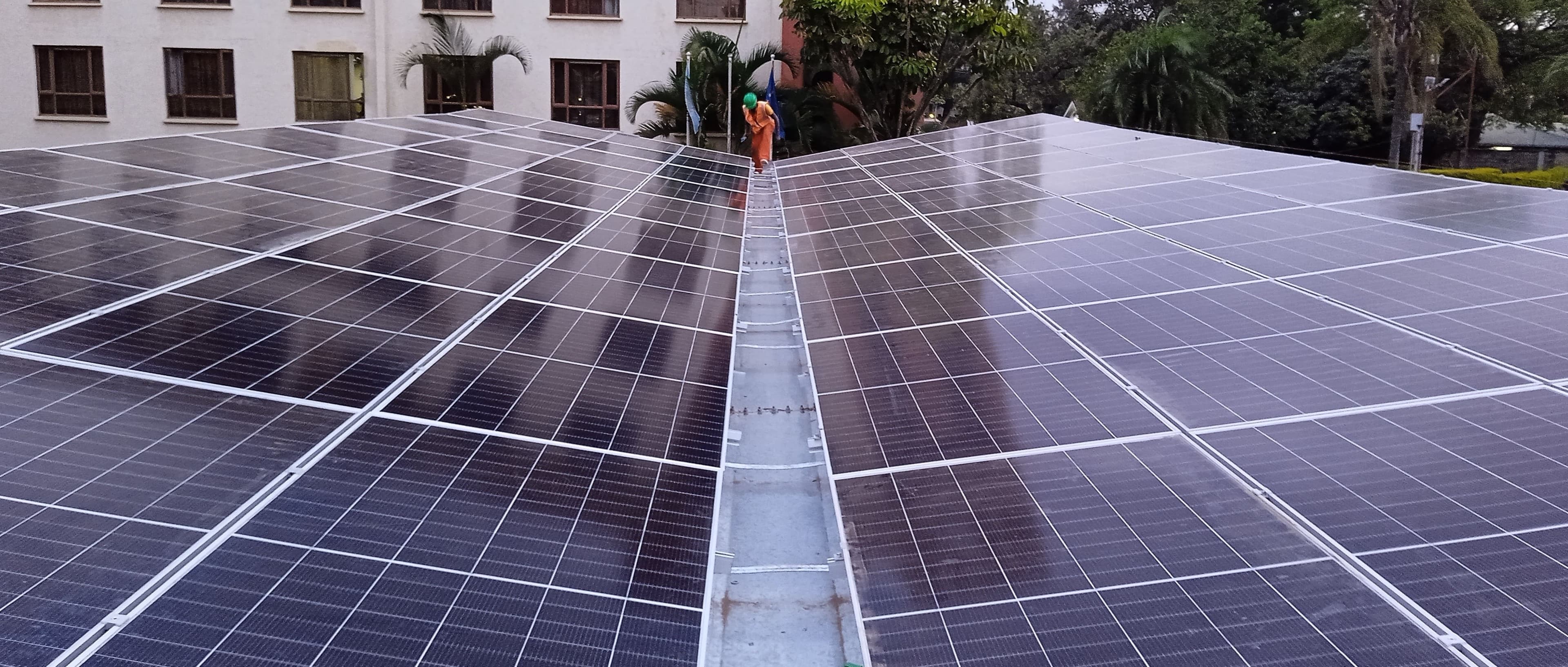Rooftop solar installation in a hotel in Nairobi